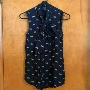 Tommy Hilfiger Bassett Hound tie neck blouse